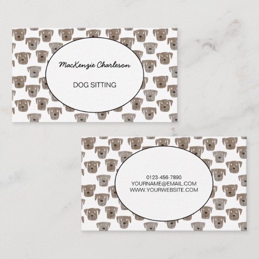 Visitekaartje van de Waterverf van de Dog of Pet (Voorkant / Achterkant)