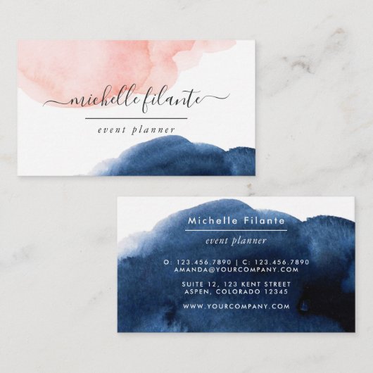 Visitekaartje van de Waterverf van de marine en va (Voorkant / Achterkant)