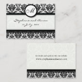 Visitekaartje van de website Black & White Damask  Informatiekaartje (Voorkant / Achterkant)