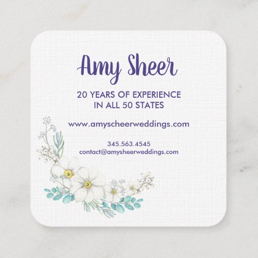 Visitekaartje van de weduwenplanner op het lavende (Achterkant)