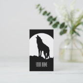 Visitekaartje van de wolf Zwart-wit (Staand voorkant)