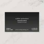 visitekaartje van de zilveren kramp (Achterkant)