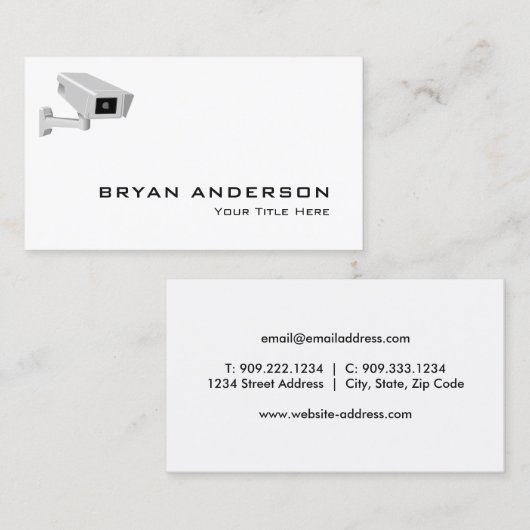 Visitekaartje van de Zorgcamera (Voorkant / Achterkant)