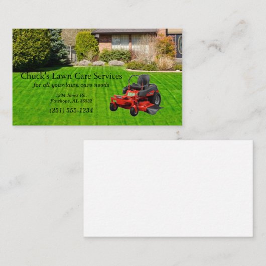 Visitekaartje van de zorgservice in het startpakke (Voorkant / Achterkant)