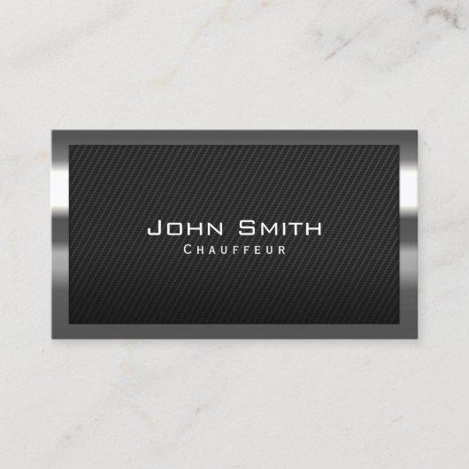 Visitekaartje van de zwarte koolstofvezel Chauffeu (Voorkant)