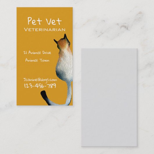 Visitekaartje van dierenartsen (Voorkant / Achterkant)