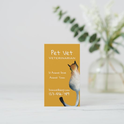 Visitekaartje van dierenartsen (Staand voorkant)
