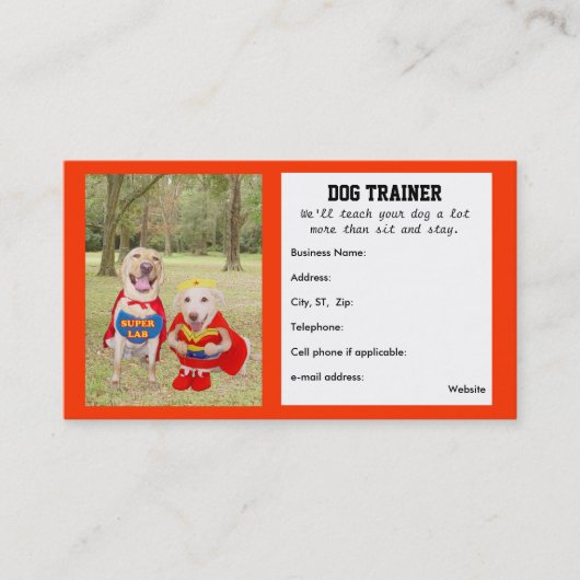  Visitekaartje van Dog Trainer (Voorkant)