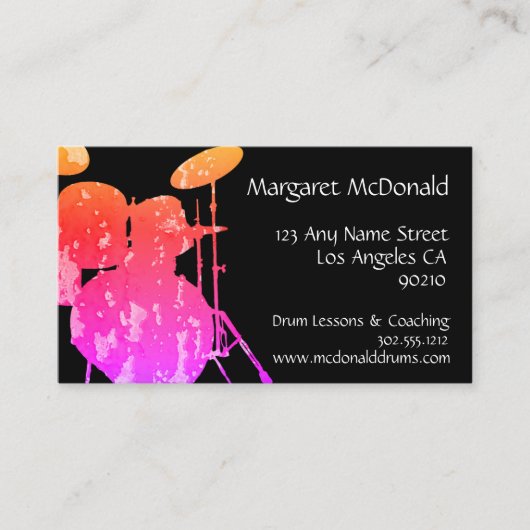 Visitekaartje van drummer Visitekaartje (Voorkant)