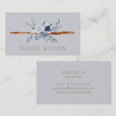 visitekaartje van dusty blue flower - fluitleraar (Voorkant / Achterkant)