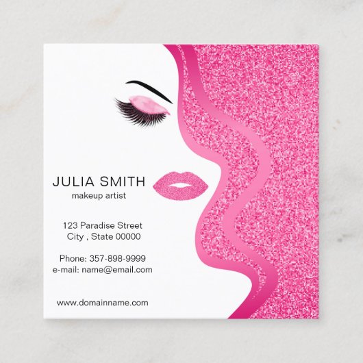 Visitekaartje van een artiest maken met glitter-ef (Voorkant)