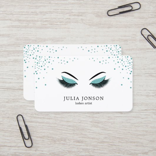 Visitekaartje van een artiest maken met glitter-ef (Voorkant / Achterkant in situ)