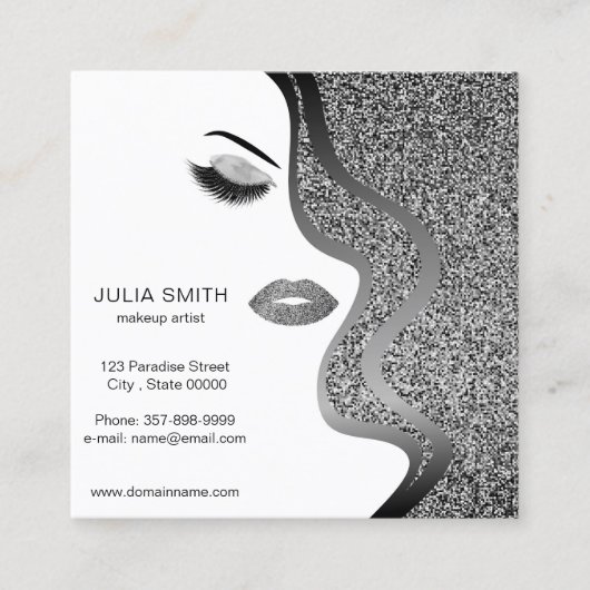 Visitekaartje van een artiest maken met glitter-ef (Voorkant)