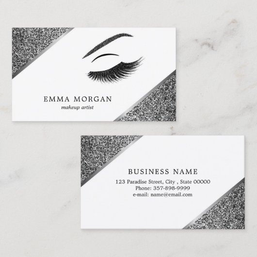 Visitekaartje van een artiest maken met glitter-ef (Voorkant / Achterkant)