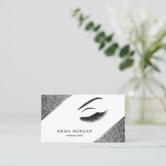 Visitekaartje van een artiest maken met glitter-ef (Staand voorkant)