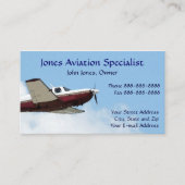 Visitekaartje van een éénmotorig luchtvaartuig (Voorkant)