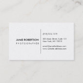 Visitekaartje van een geperforeerde goudfotograaf (Achterkant)