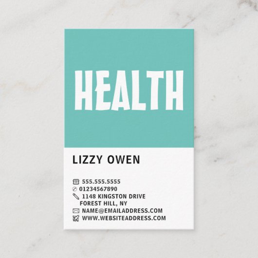 Visitekaartje van een moderne, vette, gezonde leve (Voorkant)