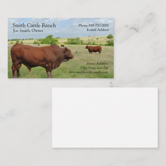 Visitekaartje van een veehouder (Voorkant / Achterkant)