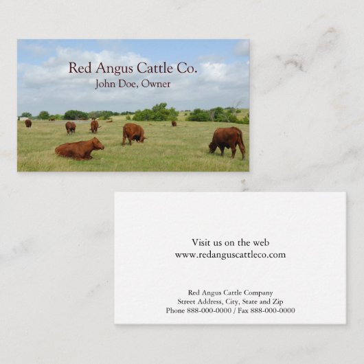 Visitekaartje van een veehouder (Voorkant / Achterkant)