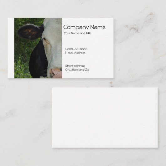 Visitekaartje van een veehouder (Voorkant / Achterkant)