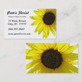 Visitekaartje van één zonnebloem (Voorkant / Achterkant)