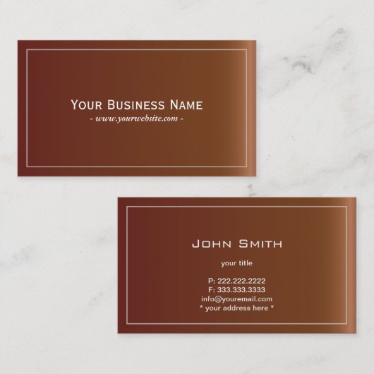 Visitekaartje van eenvoudig leder (Voorkant / Achterkant)