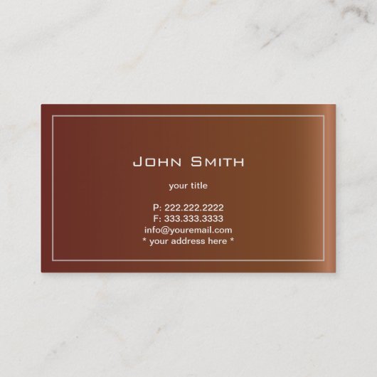 Visitekaartje van eenvoudig leder (Achterkant)