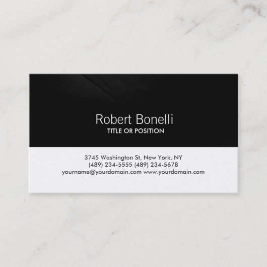 Visitekaartje van eenvoudig zwart wit hout (Voorkant)