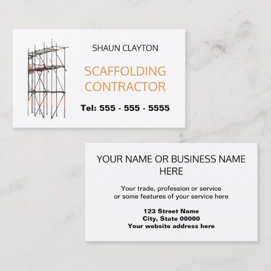 Visitekaartje van effectenleningnemer (Voorkant / Achterkant)