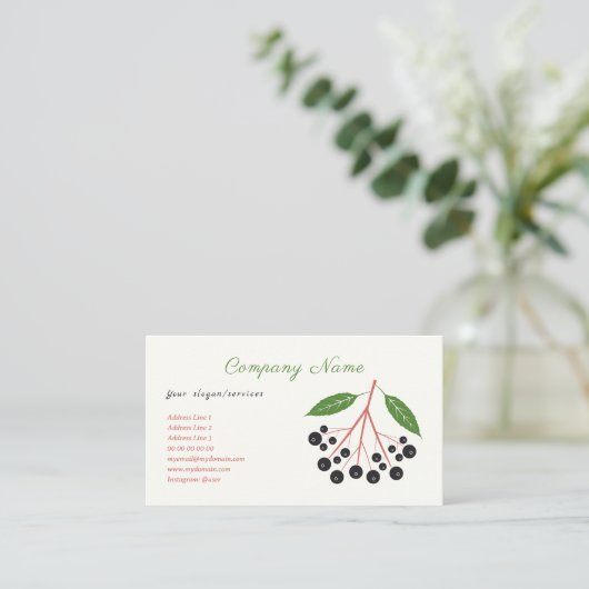 Visitekaartje van Elderbes (Staand voorkant)