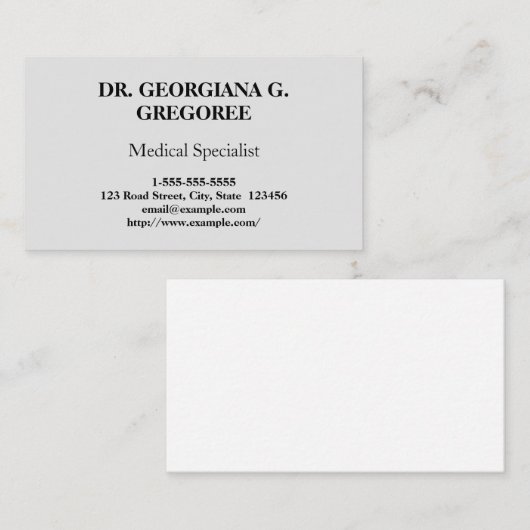 Visitekaartje van Elegant en Classy Medical Specia (Voorkant / Achterkant)