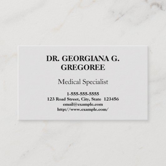 Visitekaartje van Elegant en Classy Medical Specia (Voorkant)