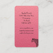 Visitekaartje van Elegant Pink en Black Jaguar (Achterkant)