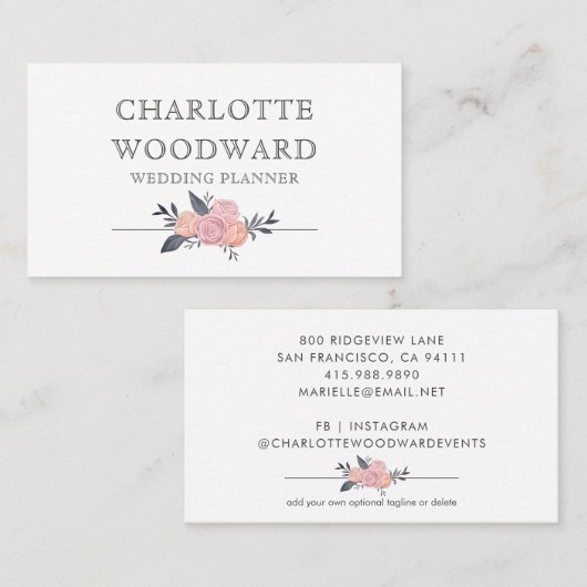 Visitekaartje van Elegant Wedding Planner (Voorkant / Achterkant)