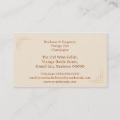 Visitekaartje van fijne wijn (Achterkant)