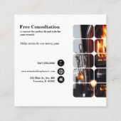 visitekaartje van fireplace store (Achterkant)