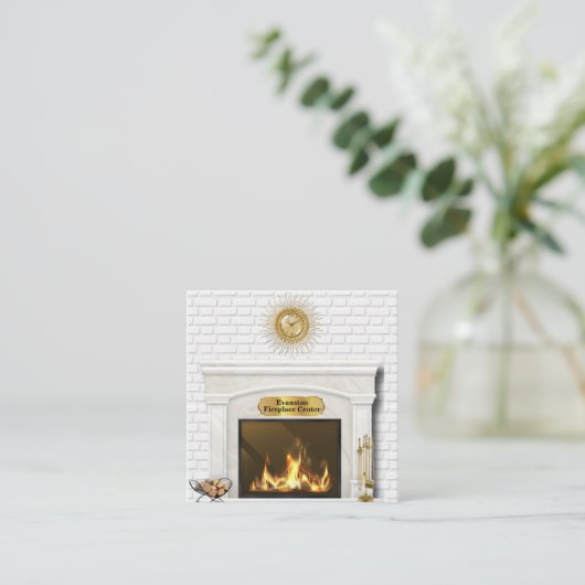 visitekaartje van fireplace store (Staand voorkant)