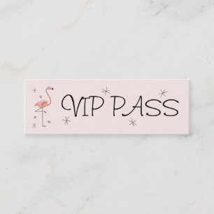 visitekaartje van Flamingo Pink "VIP PASS"