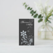Visitekaartje van Floral (Blauwe grijs) (Staand voorkant)