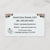 Visitekaartje van Floral Diamond White Wedding Pla (Achterkant)