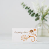 Visitekaartje van Floral Swirls, perzik (Staand voorkant)