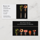 Visitekaartje van Food on Forks Restaurant (Voorkant / Achterkant)