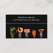 Visitekaartje van Food on Forks Restaurant (Achterkant)