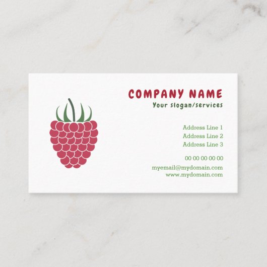 Visitekaartje van frambozen (Voorkant)