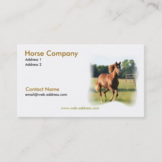 Visitekaartje van galoping (Voorkant)