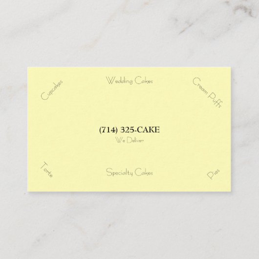 Visitekaartje van gebak (Achterkant)