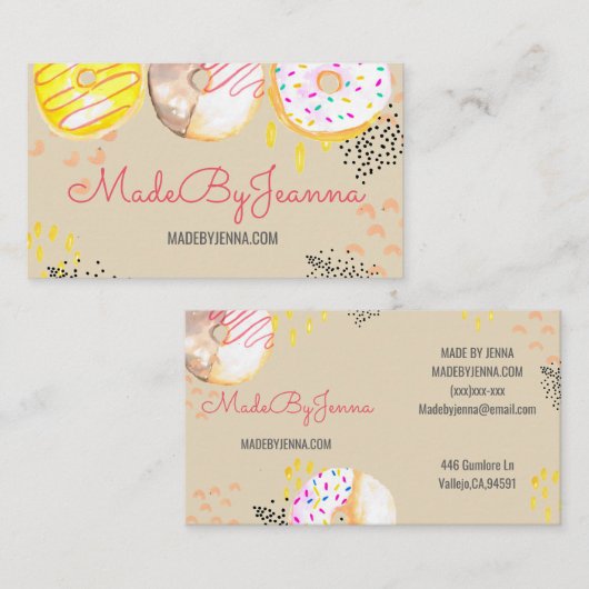 Visitekaartje van gebakken bakkerij (Voorkant / Achterkant)