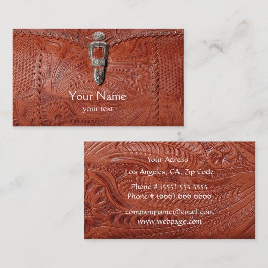 Visitekaartje van geboost leder (Voorkant / Achterkant)