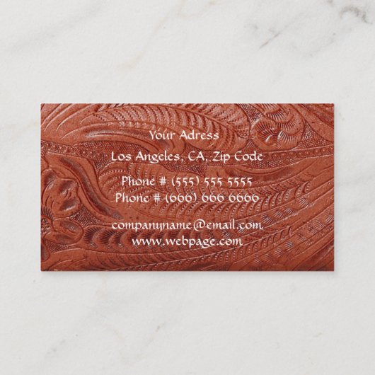 Visitekaartje van geboost leder (Achterkant)